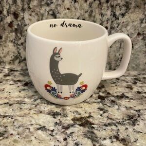 Opalhouse White Ceramic 'No Drama' Llama Mug with Floral Accents